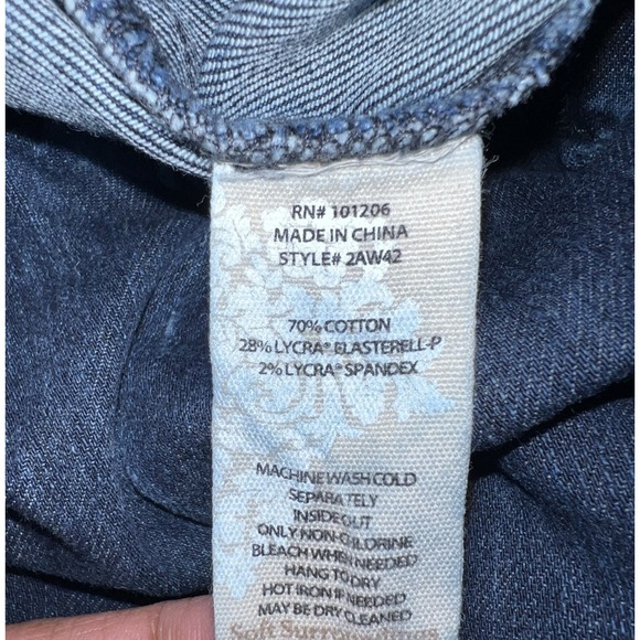 Soft Surroundings Denim Blue Stretch Jean Leggings Pants Womens M Elastic Waist - Picture 7 of 7